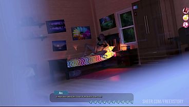Alex se pone caliente viendo a Belle masturbarse con un consolador