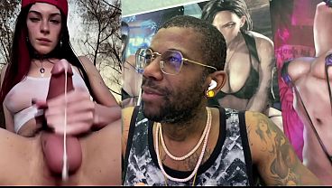 Chica punk trans escupe su verga y se corre en mi boca