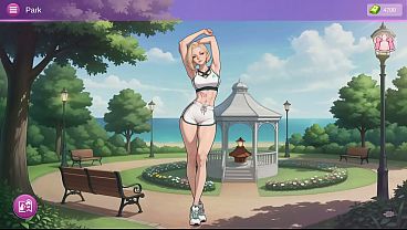 Juego hentai erótico con chica apretando la polla